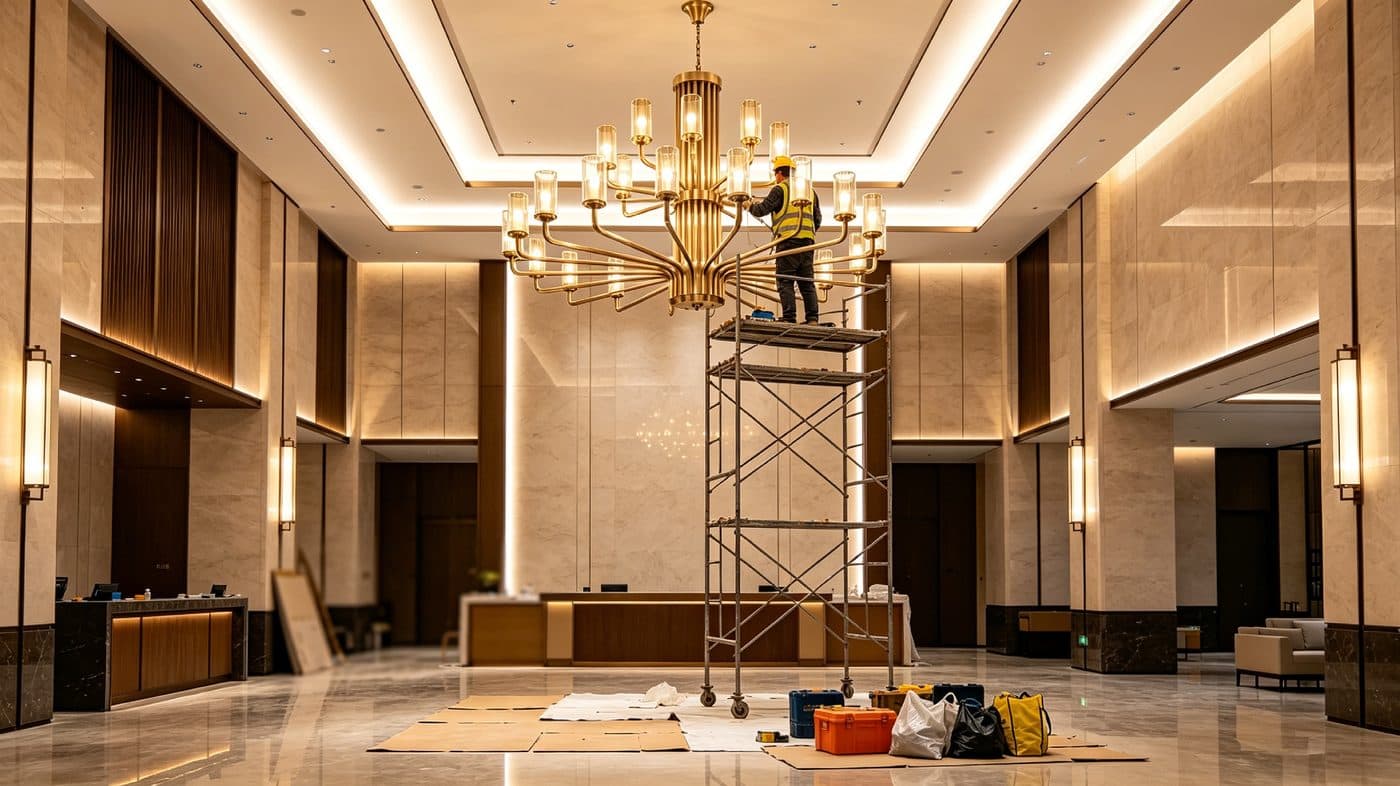 Bespoke chandelier installation